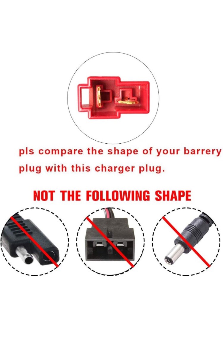 6V 1A Battery Charger KId TRAX Toys Red Square Plug Type B Connector BMW X6