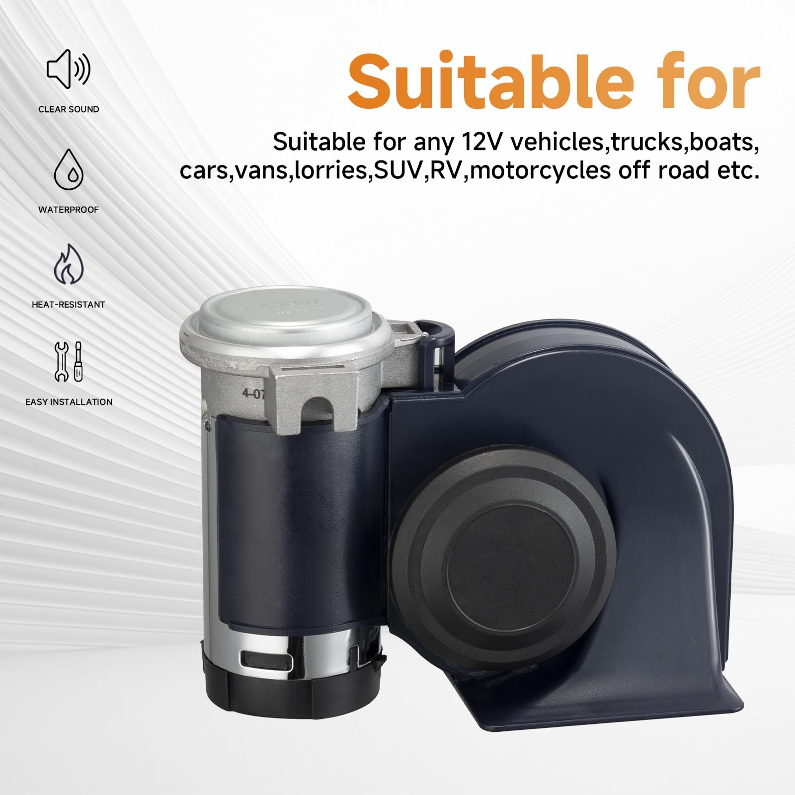 Blue Air Horn 12V 150DB Loud Train Horn Kit For Car Truck Motorcycle With Wire