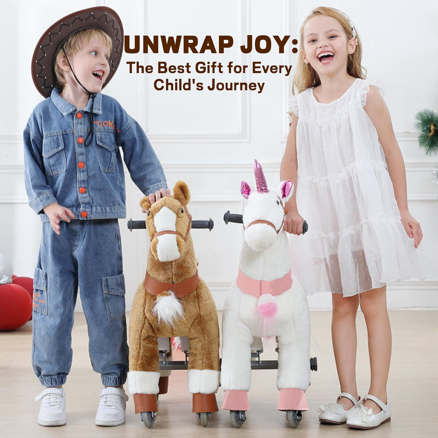 Ride on Unicorn Toys, Kids Ride on Horse Riding Horse Toys Ride on Toys for 3-5