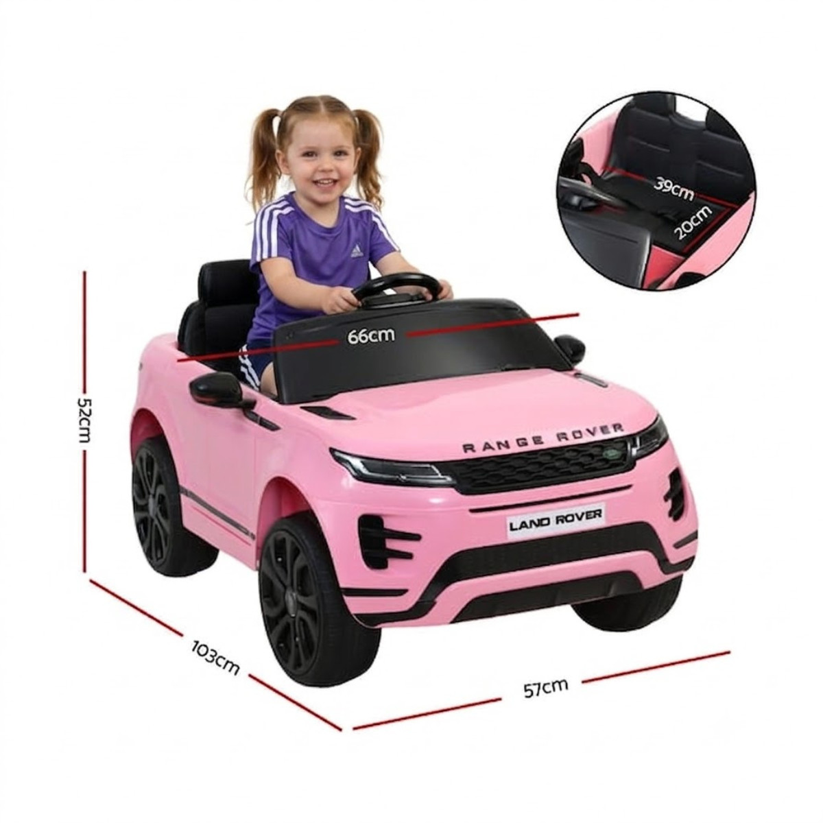 Licensed Land Rover Kids Electric Ride On Car Pink 12V with Remote