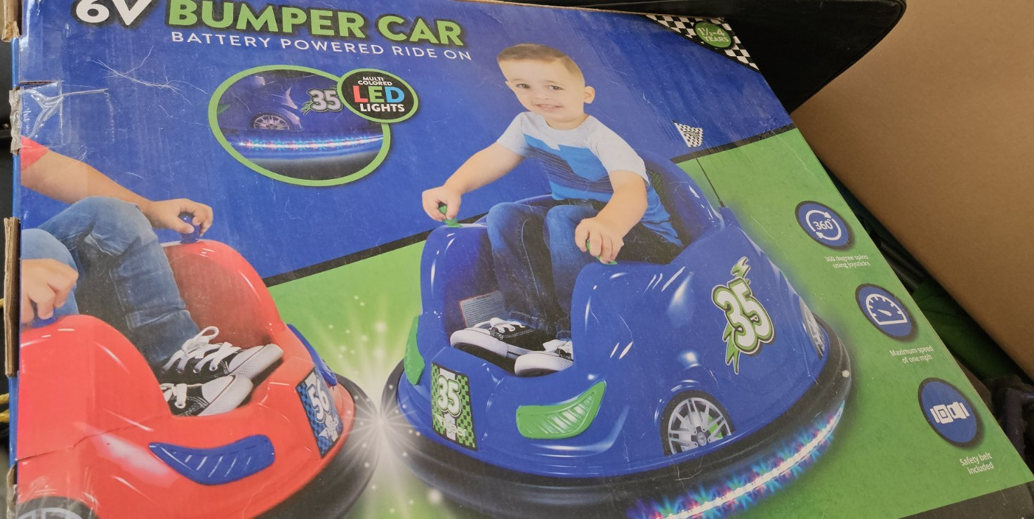 Flybar 6V Bumper Car Battery Powered Ride-On with LED Lights