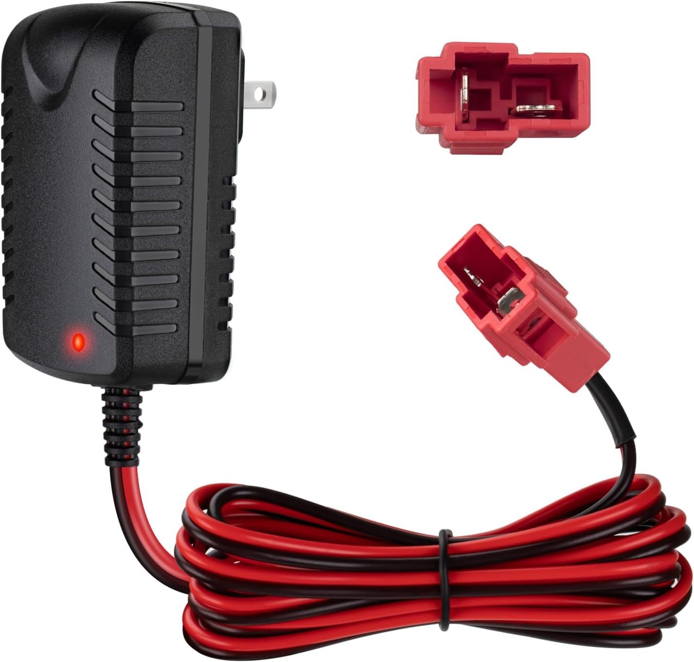 12V Ride-On Toy Battery Charger with Red Square Plug for ATV & Cars