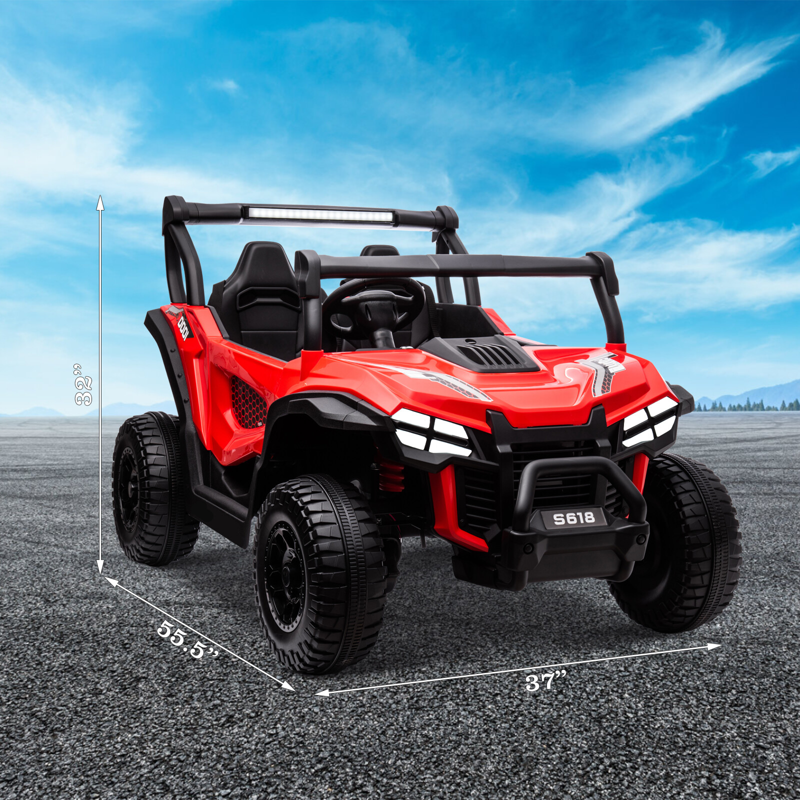 ZEOPHOL 24V Kids Ride On Car UTV Truck 4WD 2-Seater Electric 80W*4 Off-Road Car