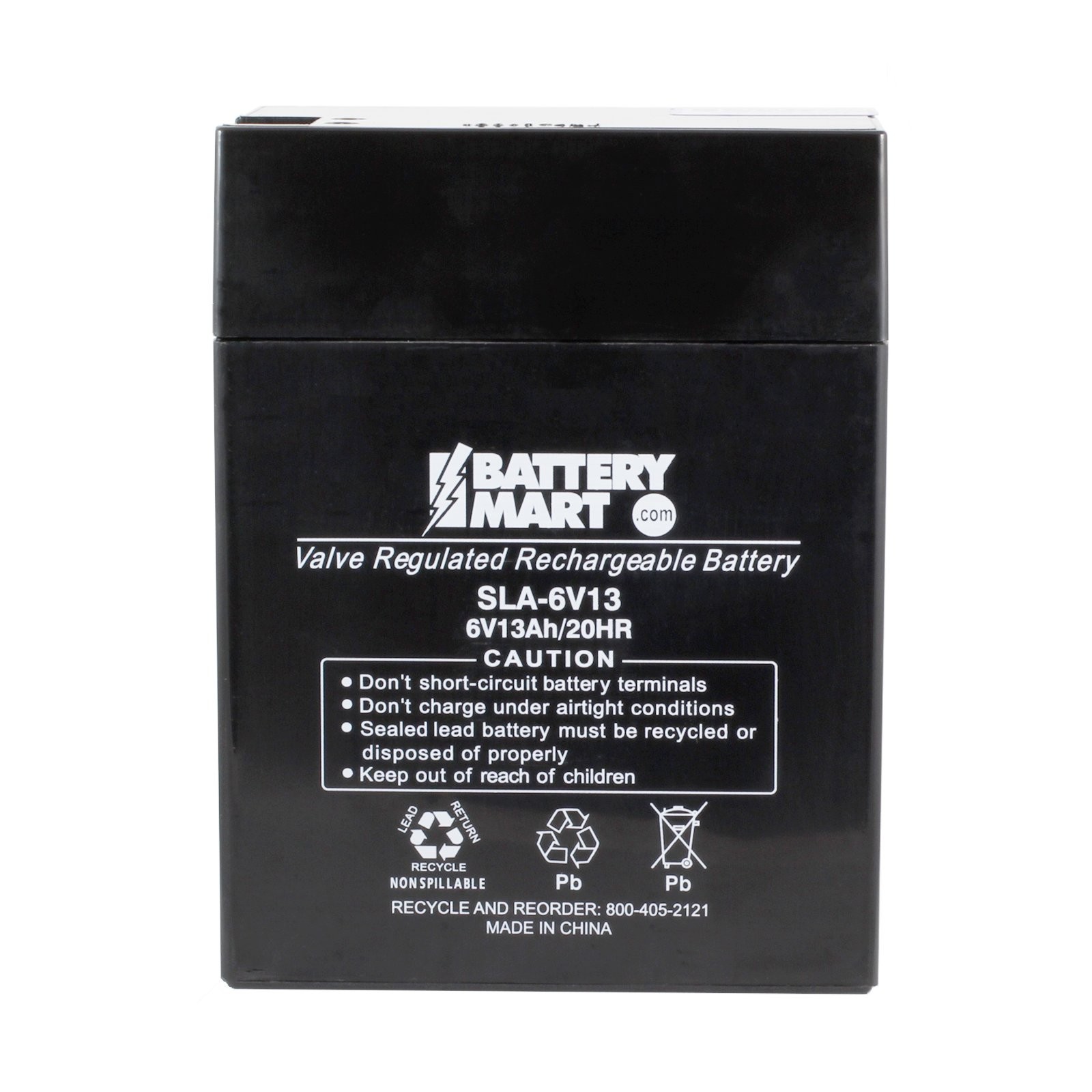 Replacement 6 Volt 13 Ah Sealed Lead Acid Rechargeable Battery [SLA-6V13]