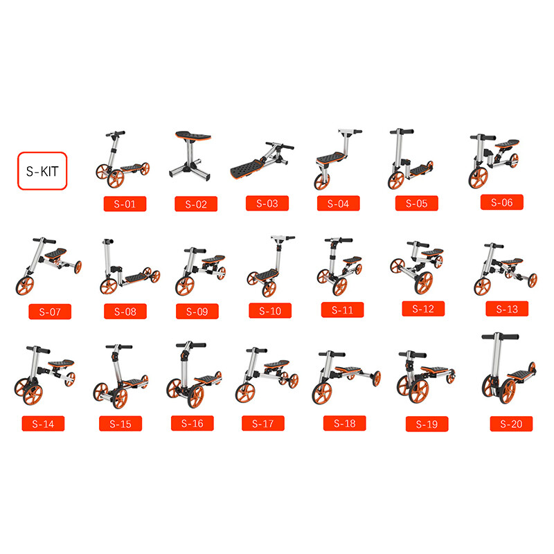 20 in 1 Constructible Kid Balance Bike Kit Sit/Stand Scooter Toys for Age 1-4