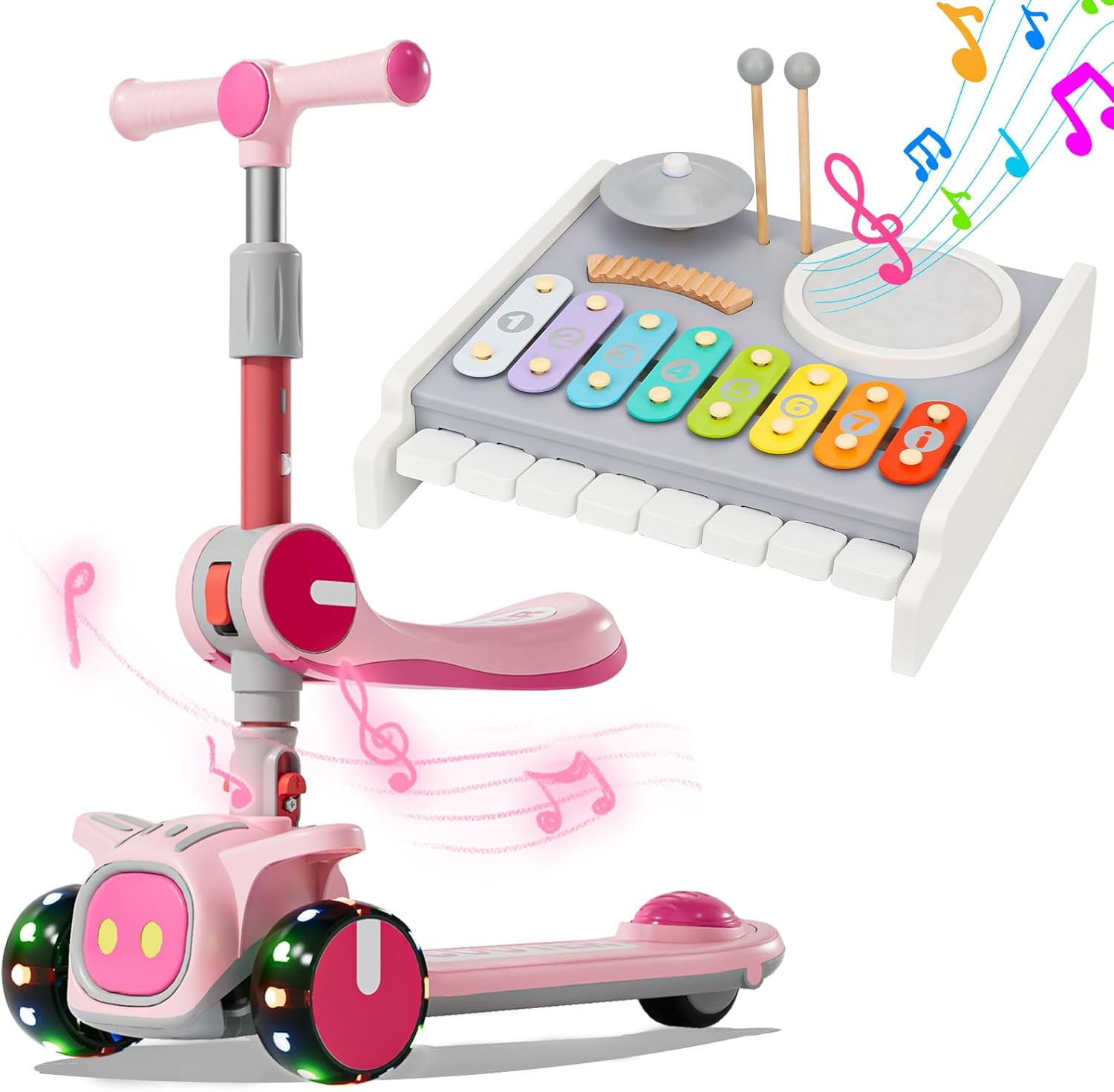 2-In-1 Scooters & 5 in 1Kids Drum Set