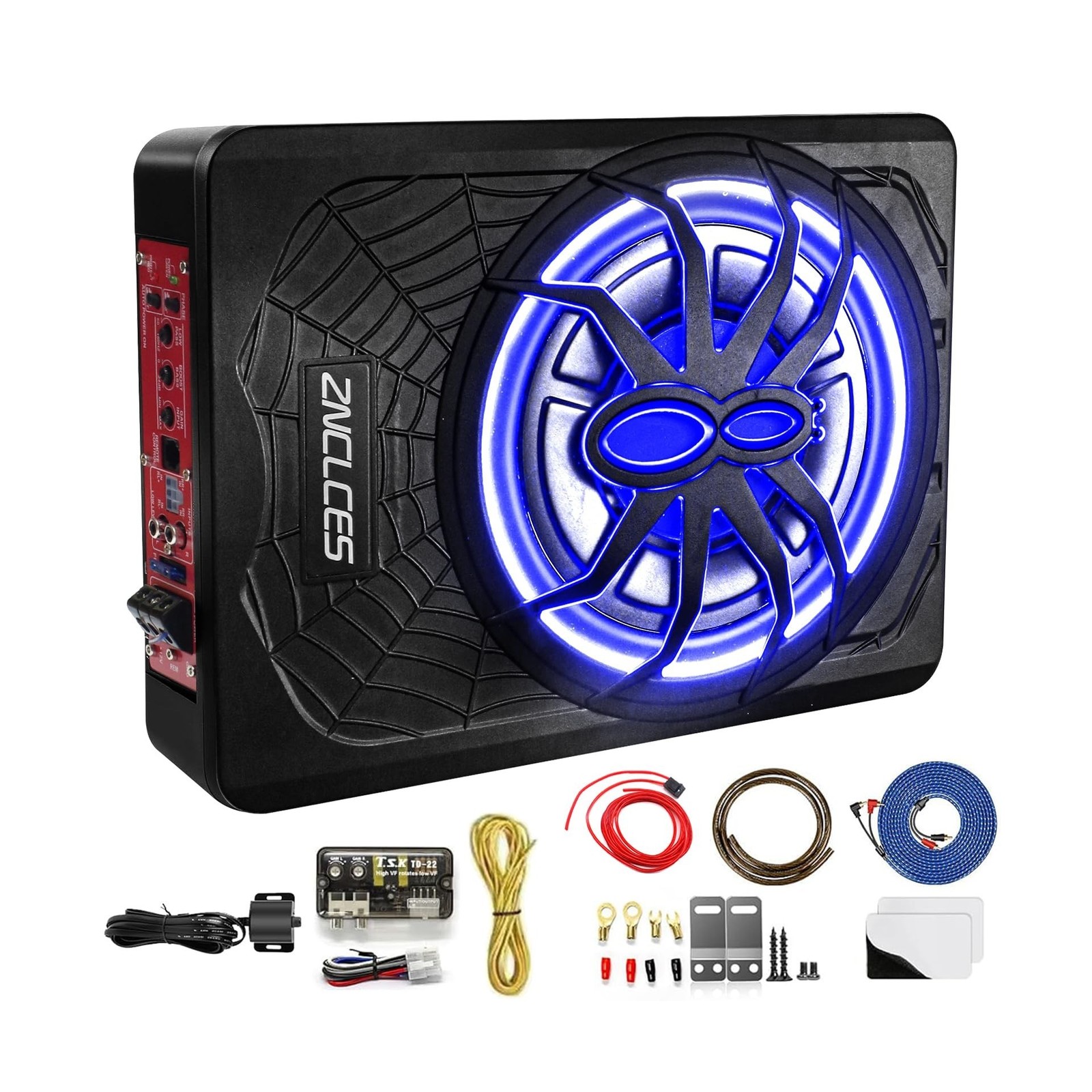 2025 Upgraded 10″1200W Slim Under Seat Powered Car Subwoofer, Car/Truck Sub B…