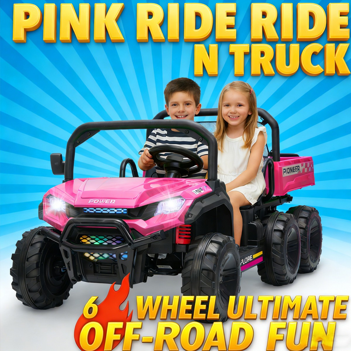 24V Kids 2 Seater Ride on Car Electric Dump Truck 4WD Off-road UTV w/Remote MP3