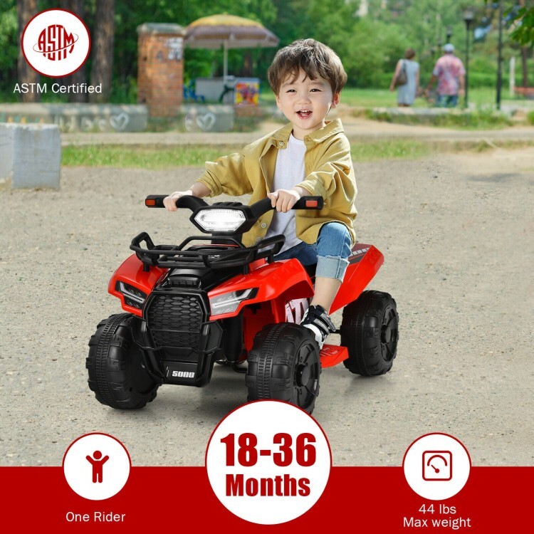 12V Kids Electric 4-Wheeler ATV Quad Ride On Car Vehicle W/ MP3 & LED Lights Red