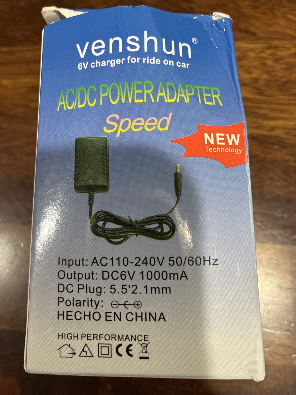 Venshun 6v Charger For Ride On Car AC/DC Adapter