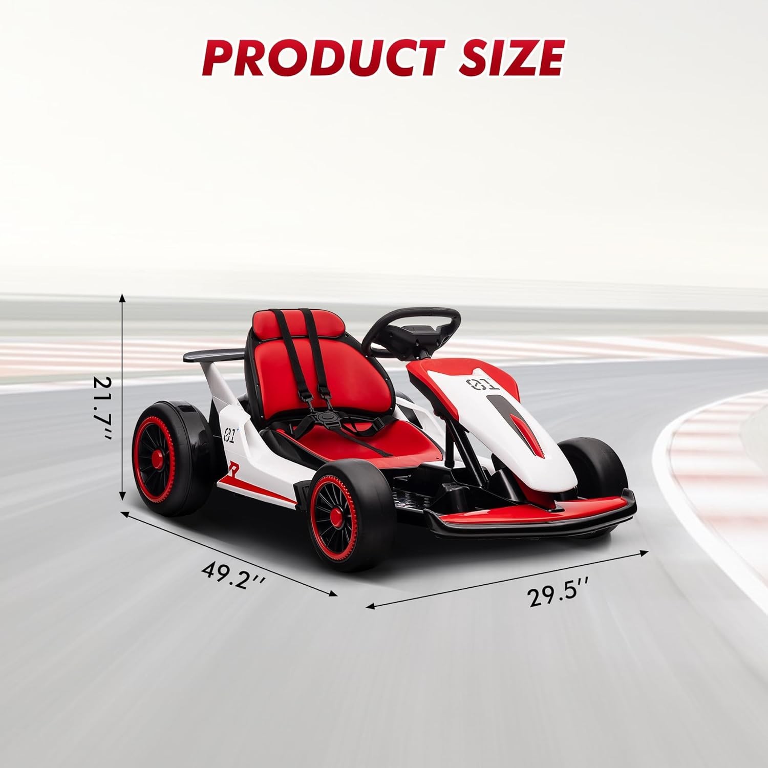 Kid Go Kart, Electric Kart W/ Adjustable Seat, for Children Aged 6 to 12 Years