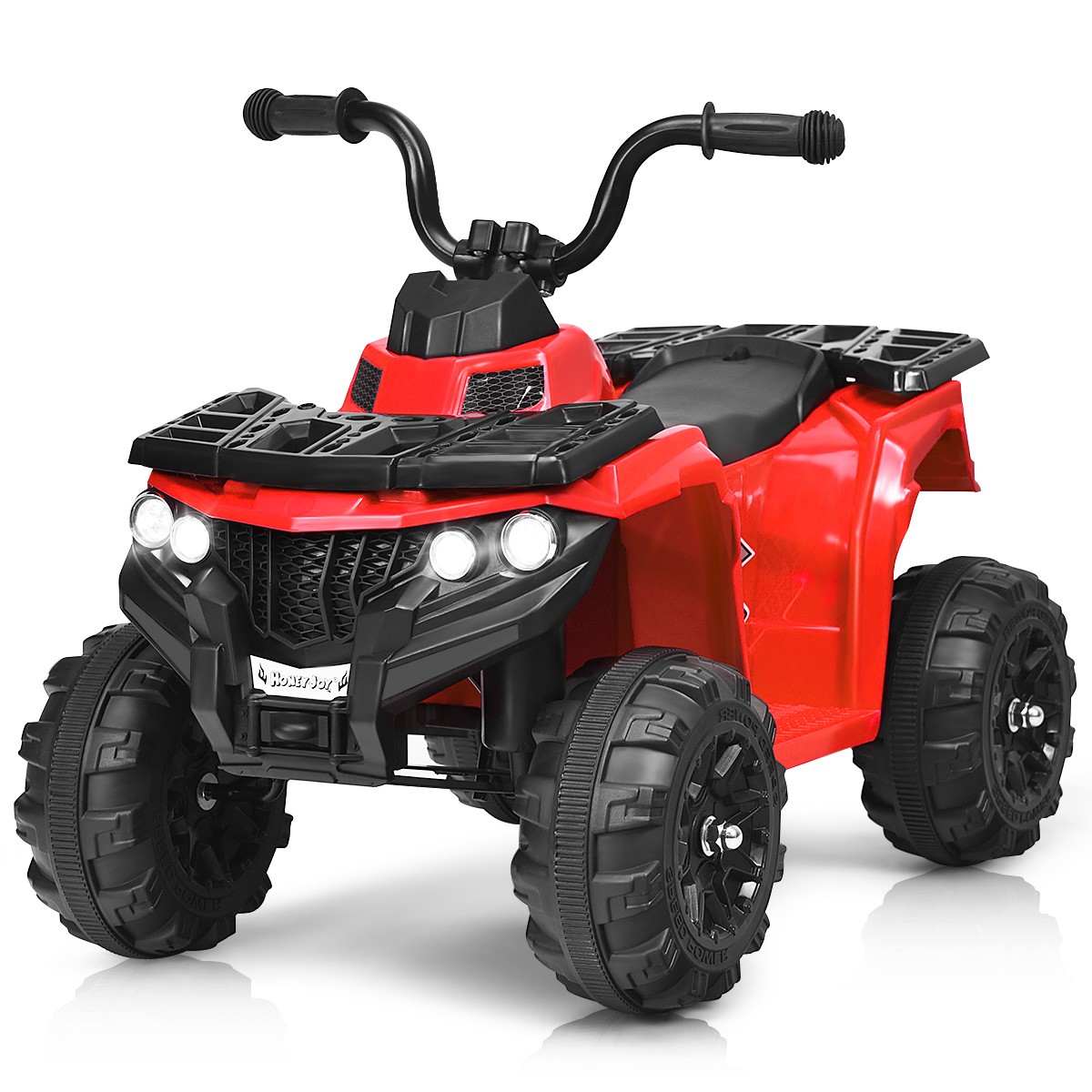 HoneyJoy 6V Battery Powered Kids Ride On ATV 4-Wheeler Quad w/ MP3 LED Light Red