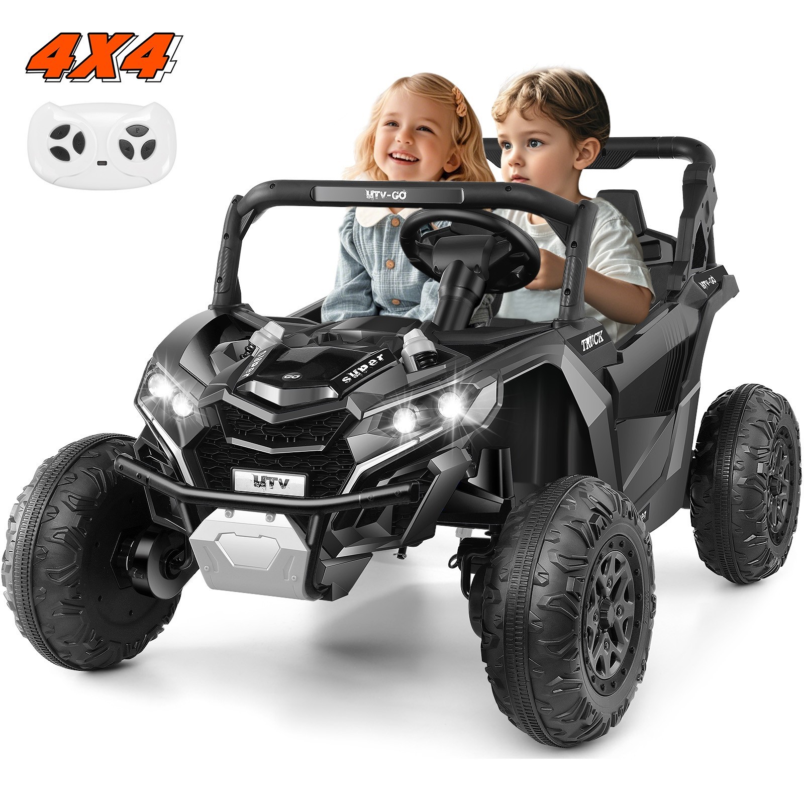 Kids Electric car 24V, 2 Seater Ride on UTV with Remote Control Bluetooth Gift