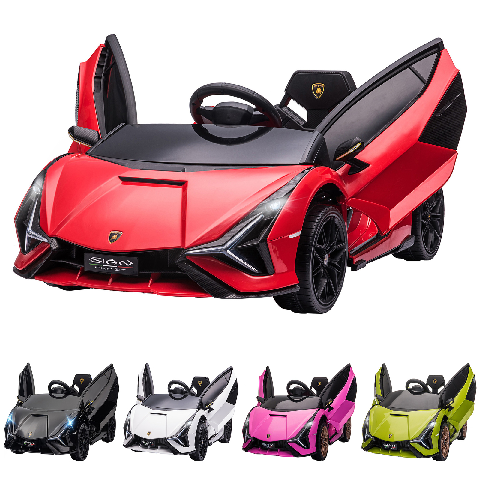 Lamborghini SIAN 12V Kids Electric Ride On Car Toy w/ Remote Control