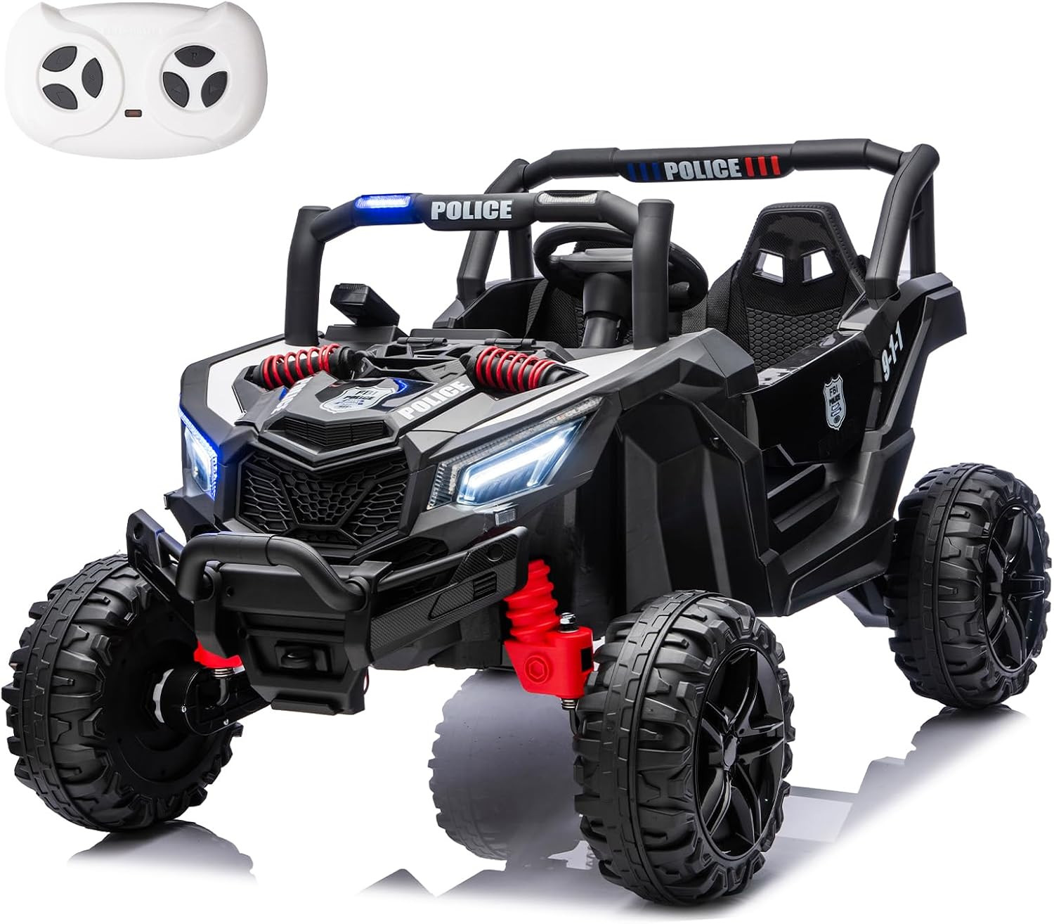 POSTACK 24V 2 Seater Kids Ride on Car with Parent Remote Control, 4WD Off-Road P