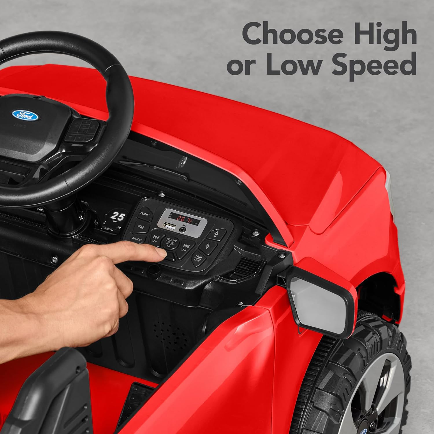 Ford F-150 Lightning 12V Electric Ride-On Truck for Kids – Red, Bluetooth, Paren