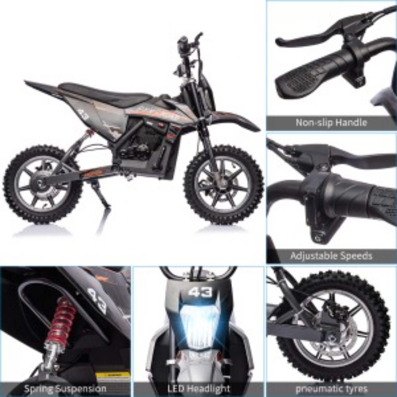 Kids Electric Off-Road Ride On Dirt Bike Motorcycle 36V 350W Max Load 175 Lbs