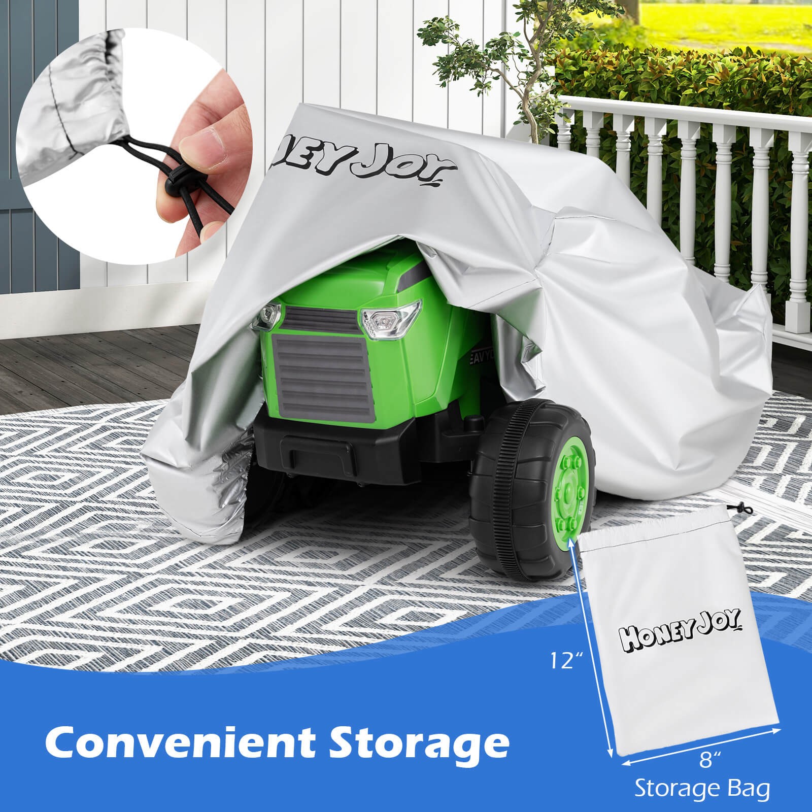 Kids Ride-On Toy Car Cover w/Silver Coating Storage Bag Universal Fit for Truck
