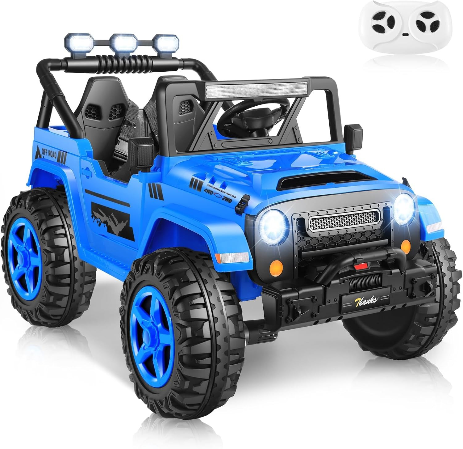 24V Ride on Truck Electric Car W/20 Wide 2 Seater, LED Light and Remote Control