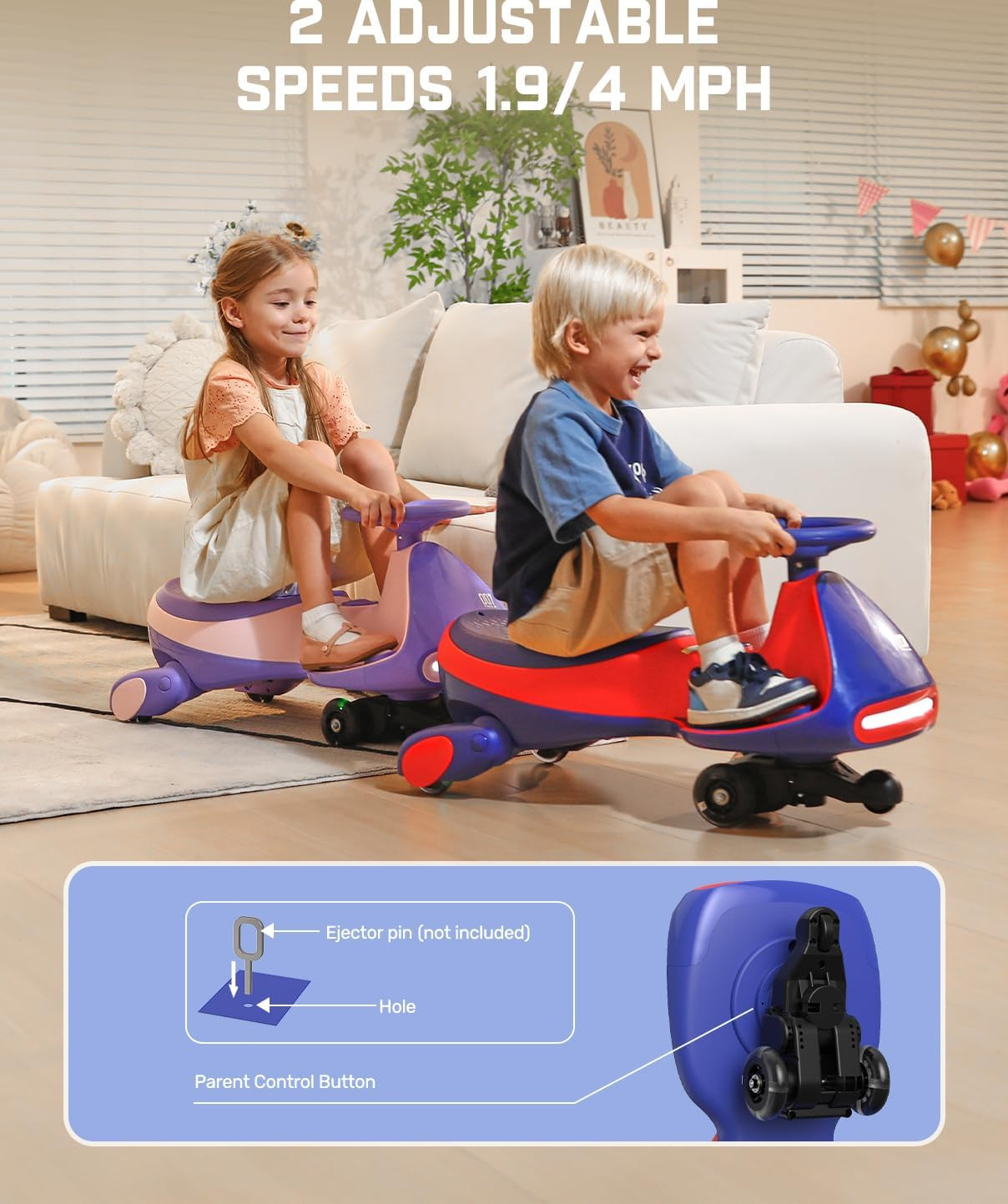 N7 Pro Electric Wiggle Car with Pedal, Rechargeable Battery, Cyberwiggle, 2 in 1