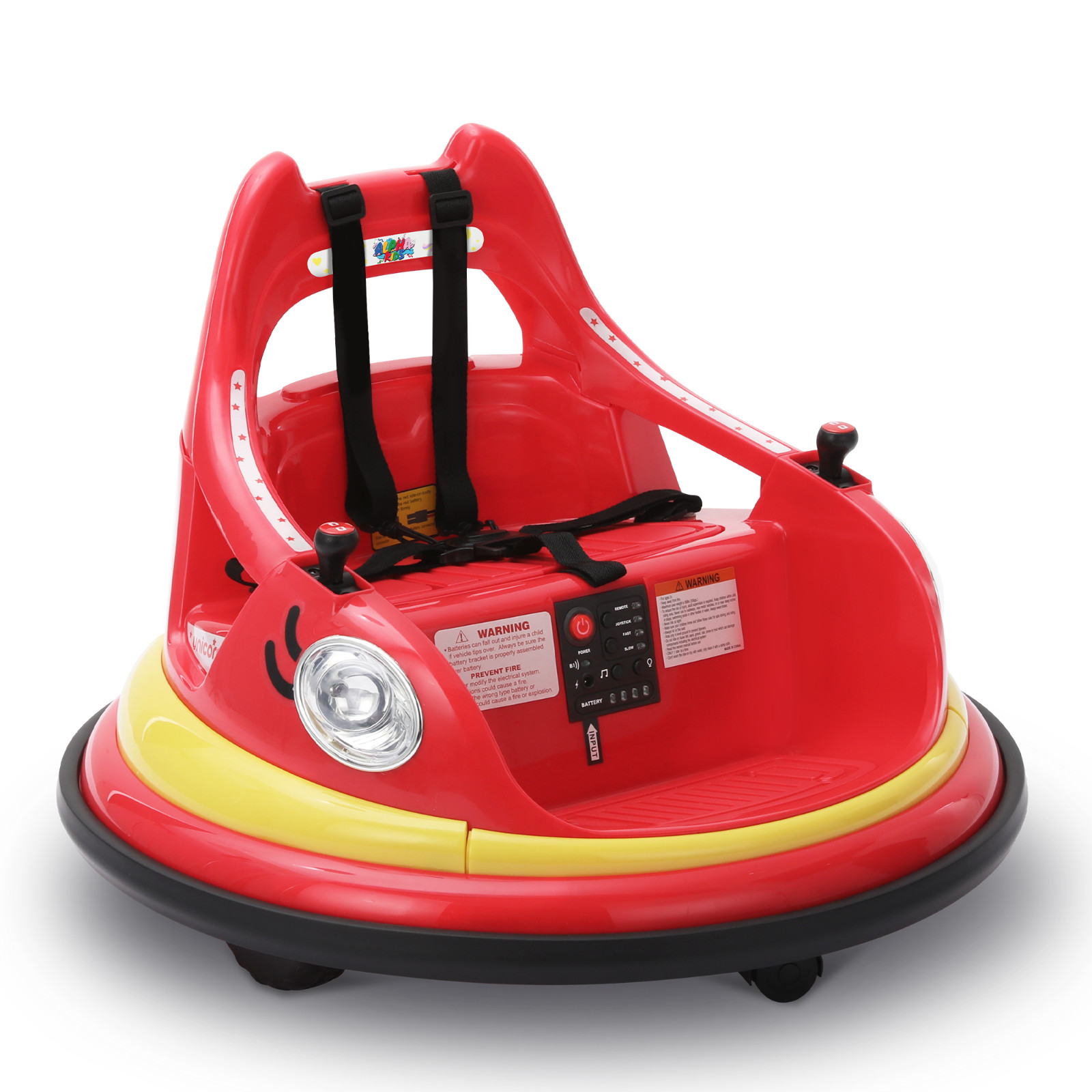 12V Electric Bumper Car for Ages 1.5-6 Years with Remote Control DIY Stickers