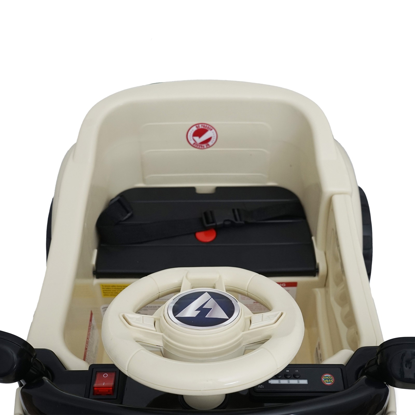 12V Kids Ride On Car Wheel LED USB & Bluetooth Suitable for Kids Aged 2-4 Beige