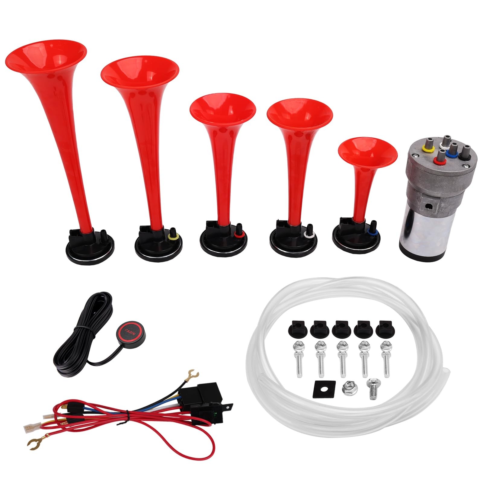 Musical Horn 5 Trumpet Music Sound Air Horn with Compressor Play Lacucaracha …