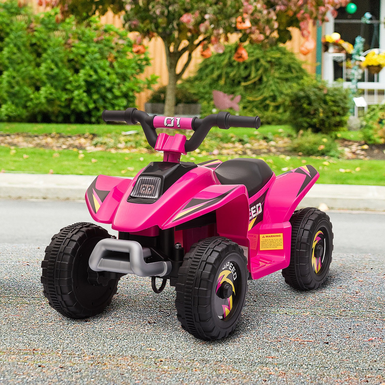 6V Kids Electric Ride on Car ATV Toy Forward Reverse for 18-36 Months Old Pink