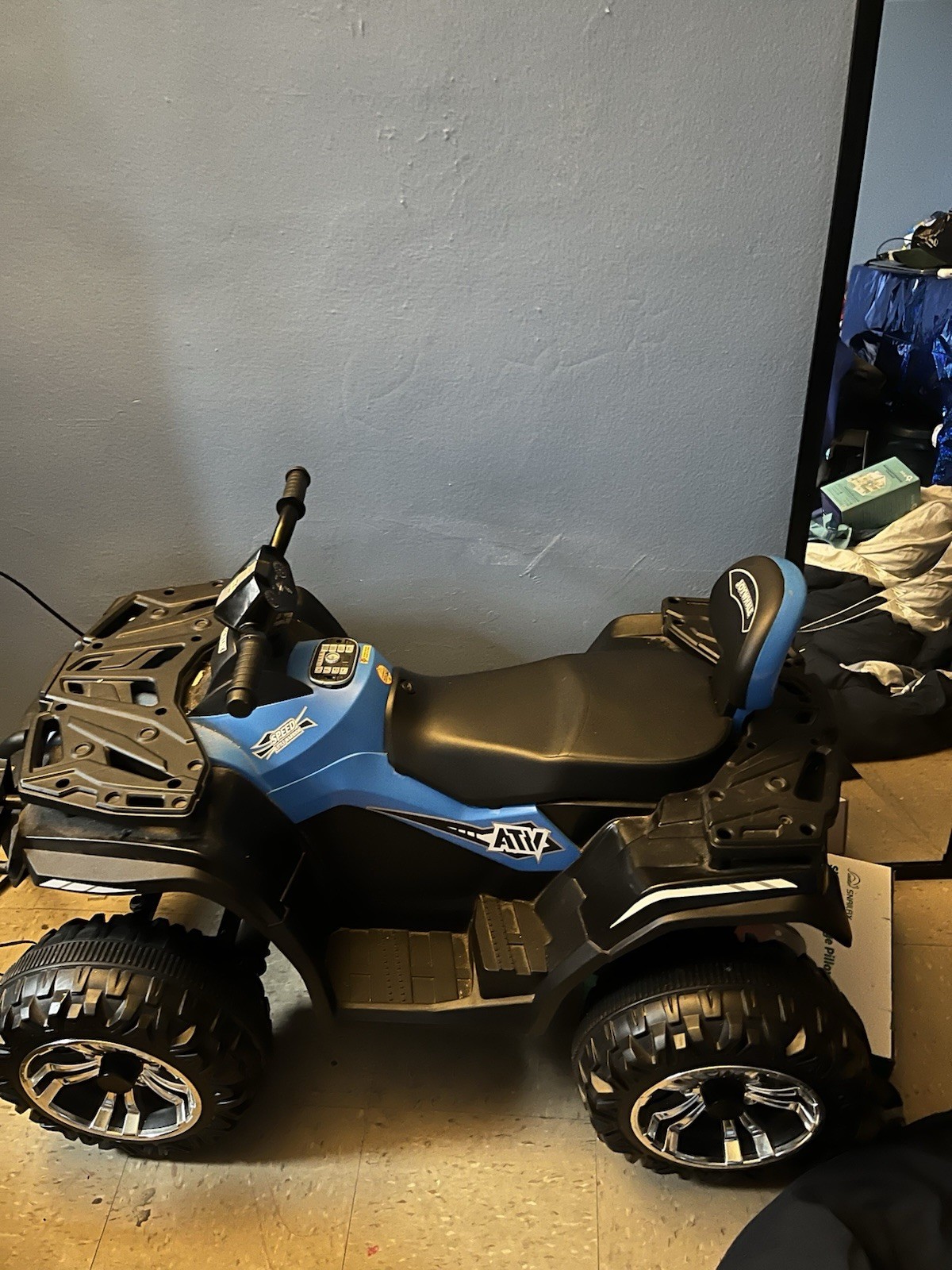 Joywhale Blue Battery Operated ATV Ride-On Toy for Kids Ages 3-7