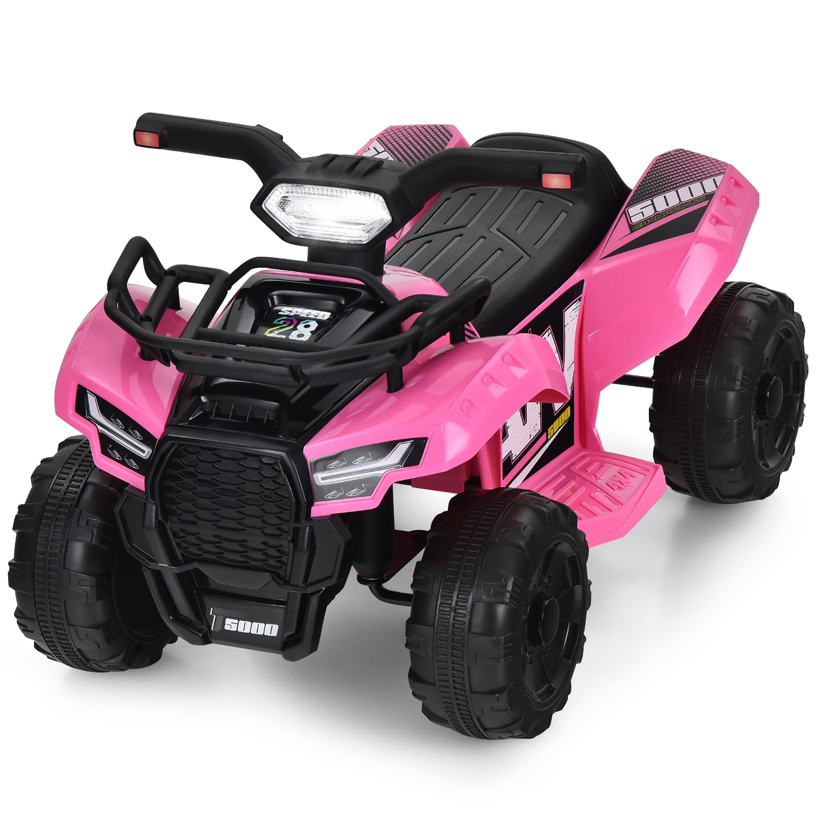 6V Kids ATV Quad Electric Ride on Car Toy Toddler with LED Light MP3 Pink