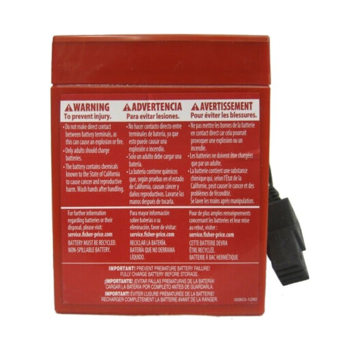 Power Wheels 73210 Fisher Price Harley Davidson Red 6 Volt Battery Genuine