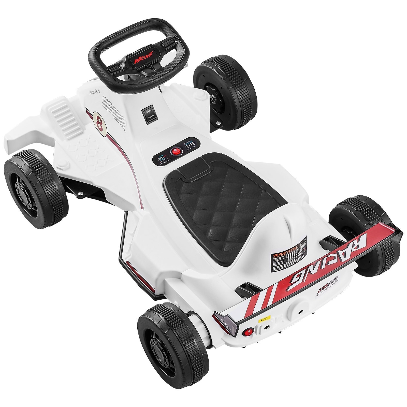 VEVOR 6V Electric Go Kart Kids Ride On Car LED Horn White 2MPH