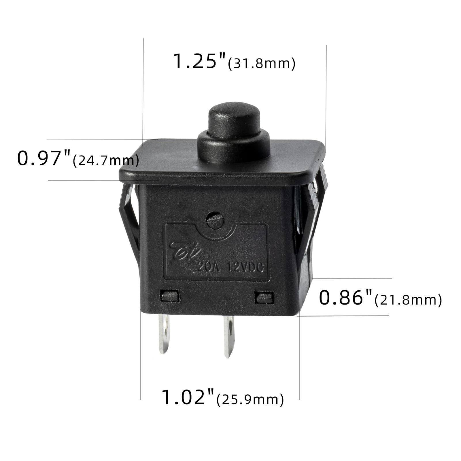 2 Pcs 12volt 6volt 2Pin Plunger Type Power Wheel Foot Pedal Switch Accelerato…