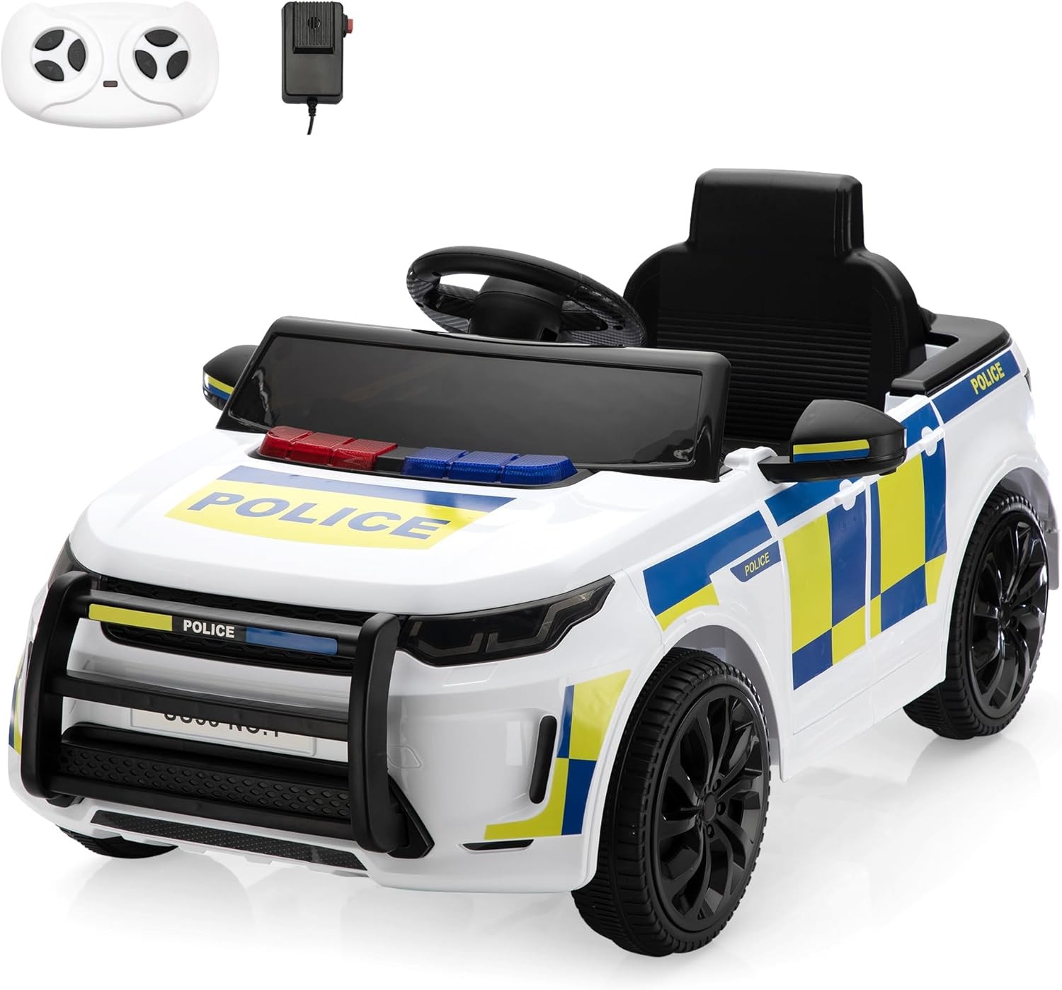 Kids Ride on Police Car 12V Electric Vehicles Toys W/ Remote Control Music LED