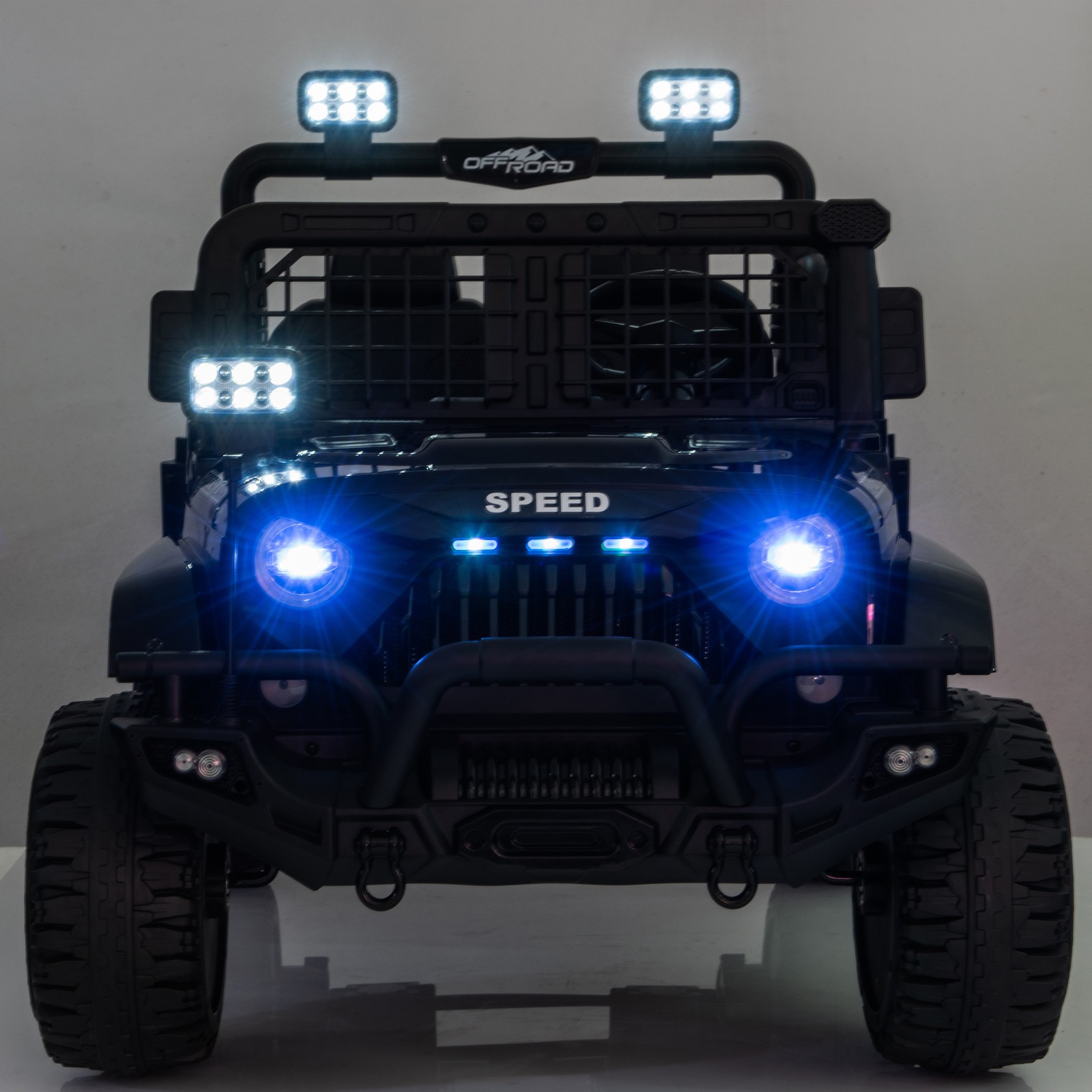 24V 2-Seaters Electric Jeep Truck Ride on Car Toy for Kids 3-8 w/ Remote Control
