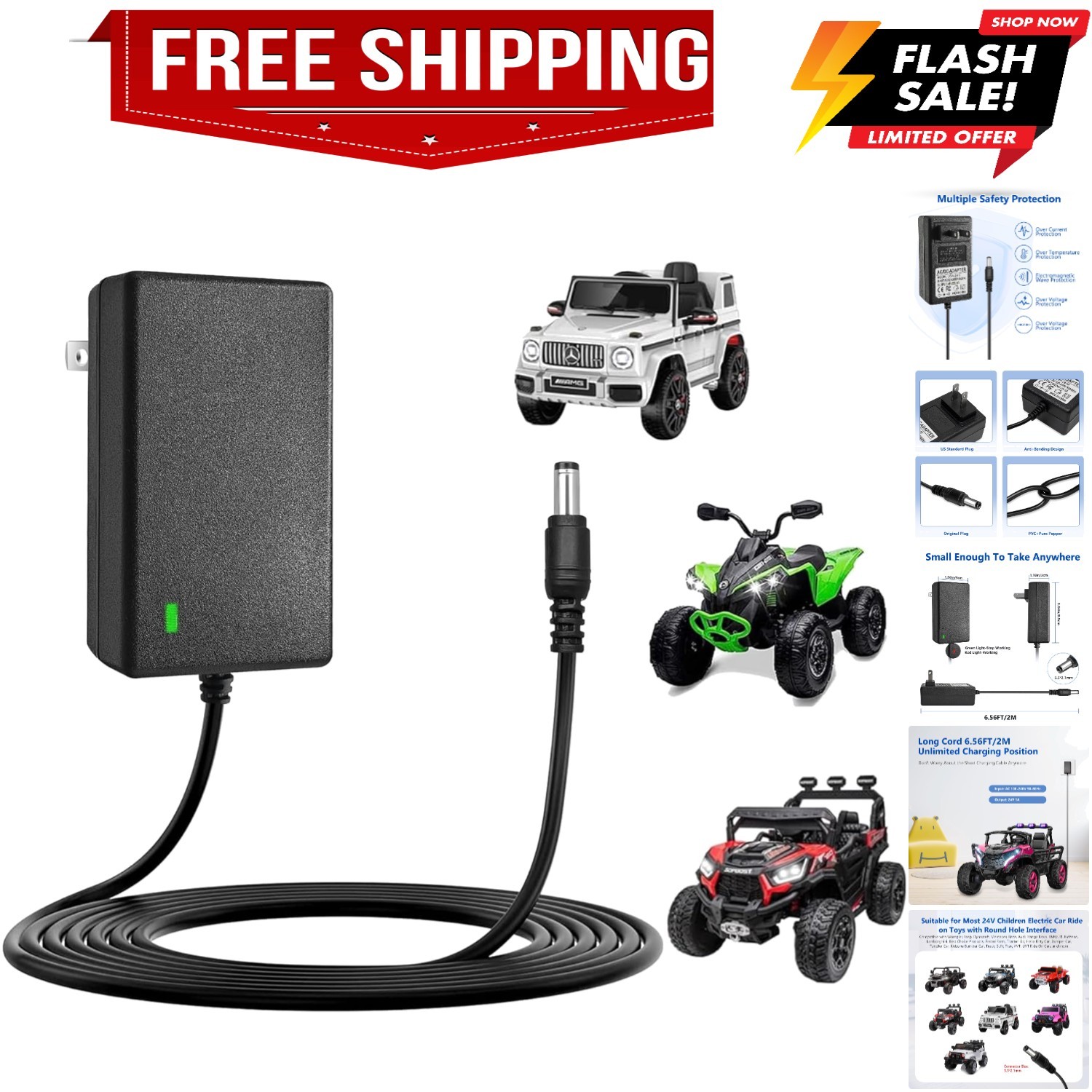 – Compatible with Power Wheels, Kids Ride On Cars, Electric ATVs, Lamborghini…