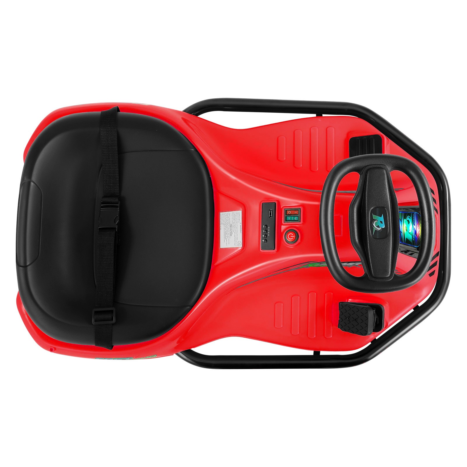 24V Kids Red Drifting Go Kart 360° Ride On Cart with Bluetooth