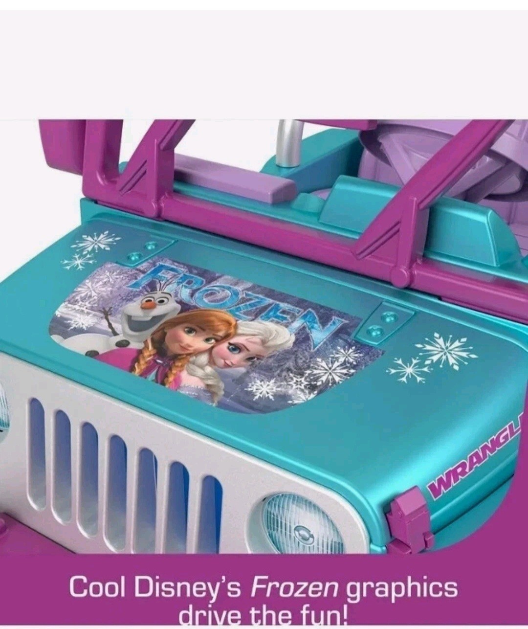 PowerWheels Disney Frozen Jeep Wrangler 12V Battery Powered Ride On Ages 3+ NEW