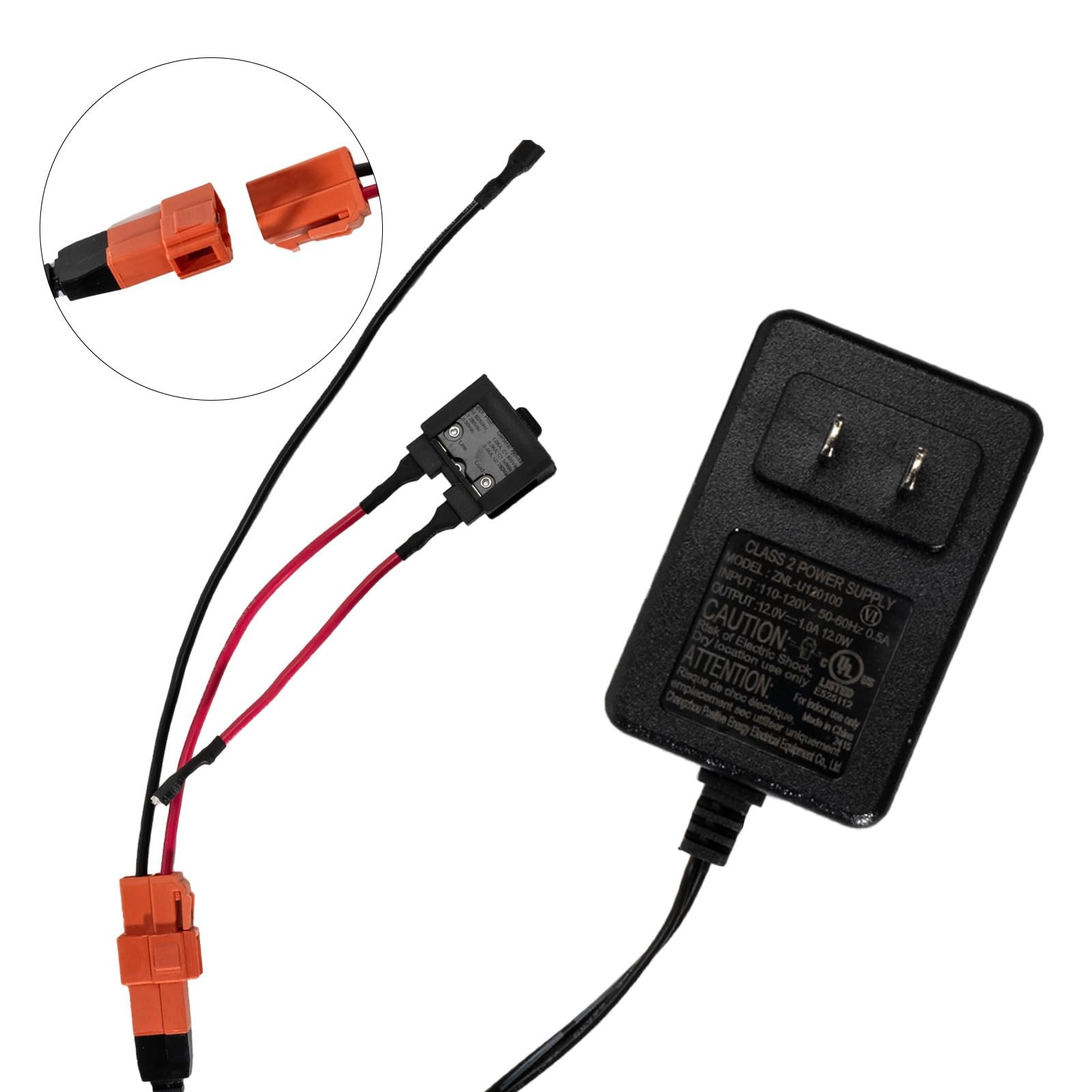 12 Volt Battery Charger for Ride On Toys and Wire 12V Kids black