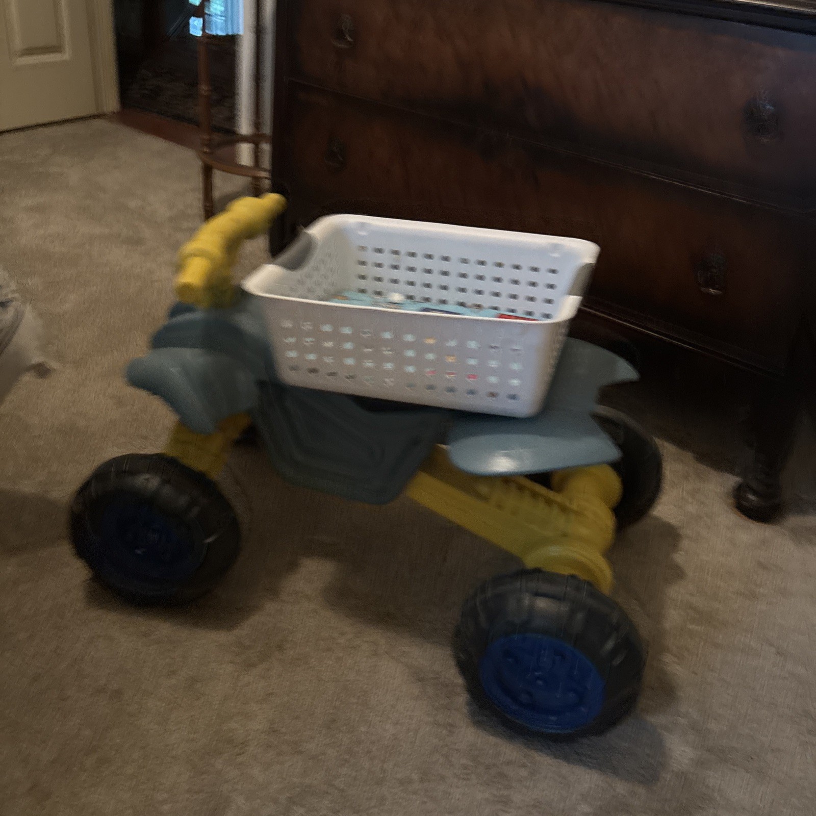 Dog Ride On ATV 4 Wheeler Toy Toddler Foot Powered Quad Bike Indoor Outdoor