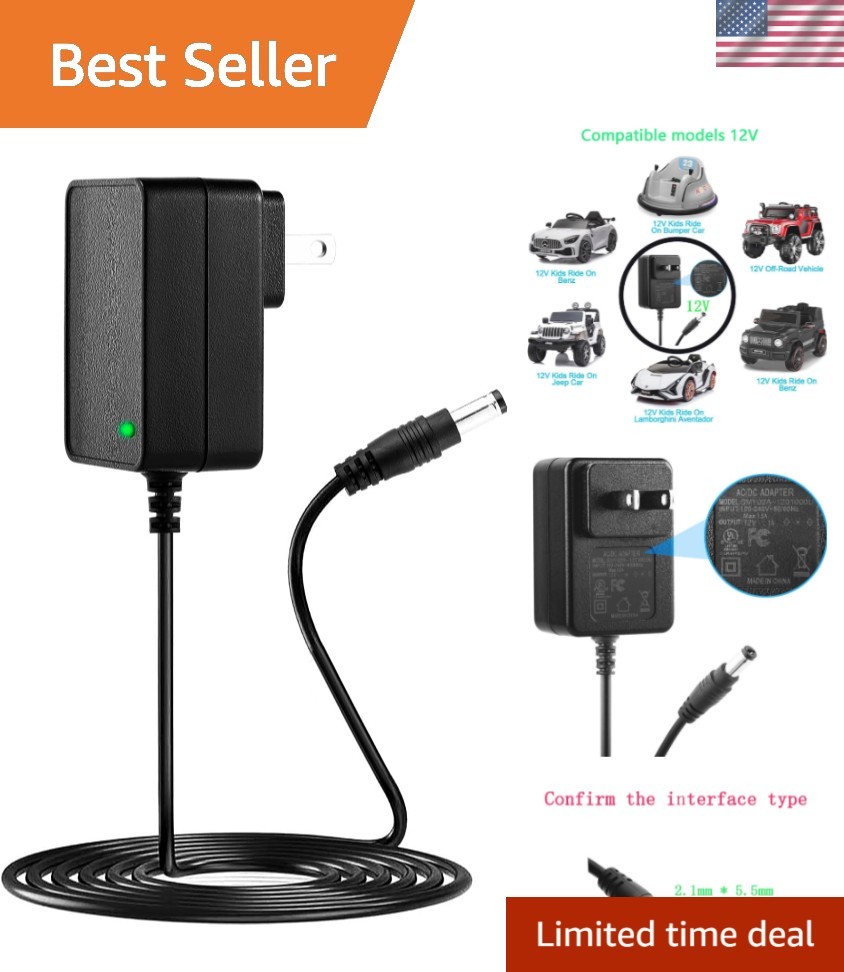 12V Battery Charger for Ride On Toys Car, Power Wheels, Electric Cars & SUVs …