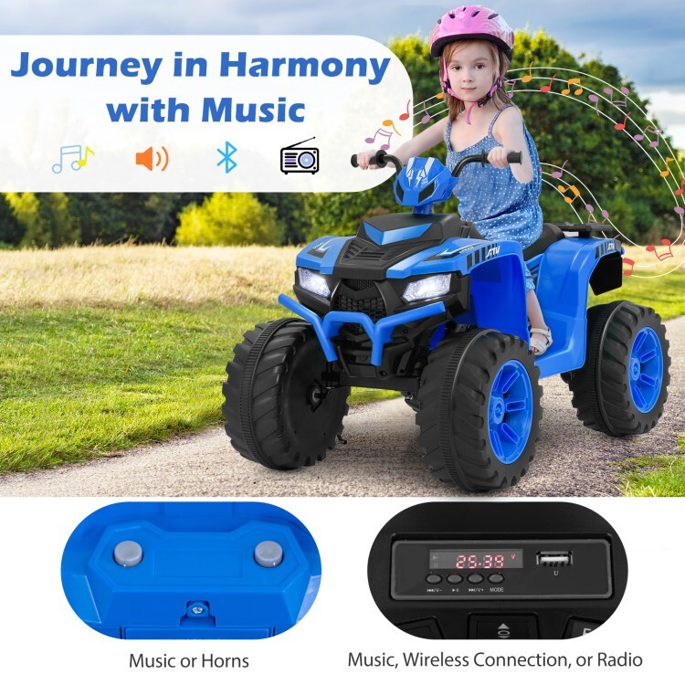 24V Battery Kids Ride-On Electric ATV Gift Toddlers With Wireless Connection