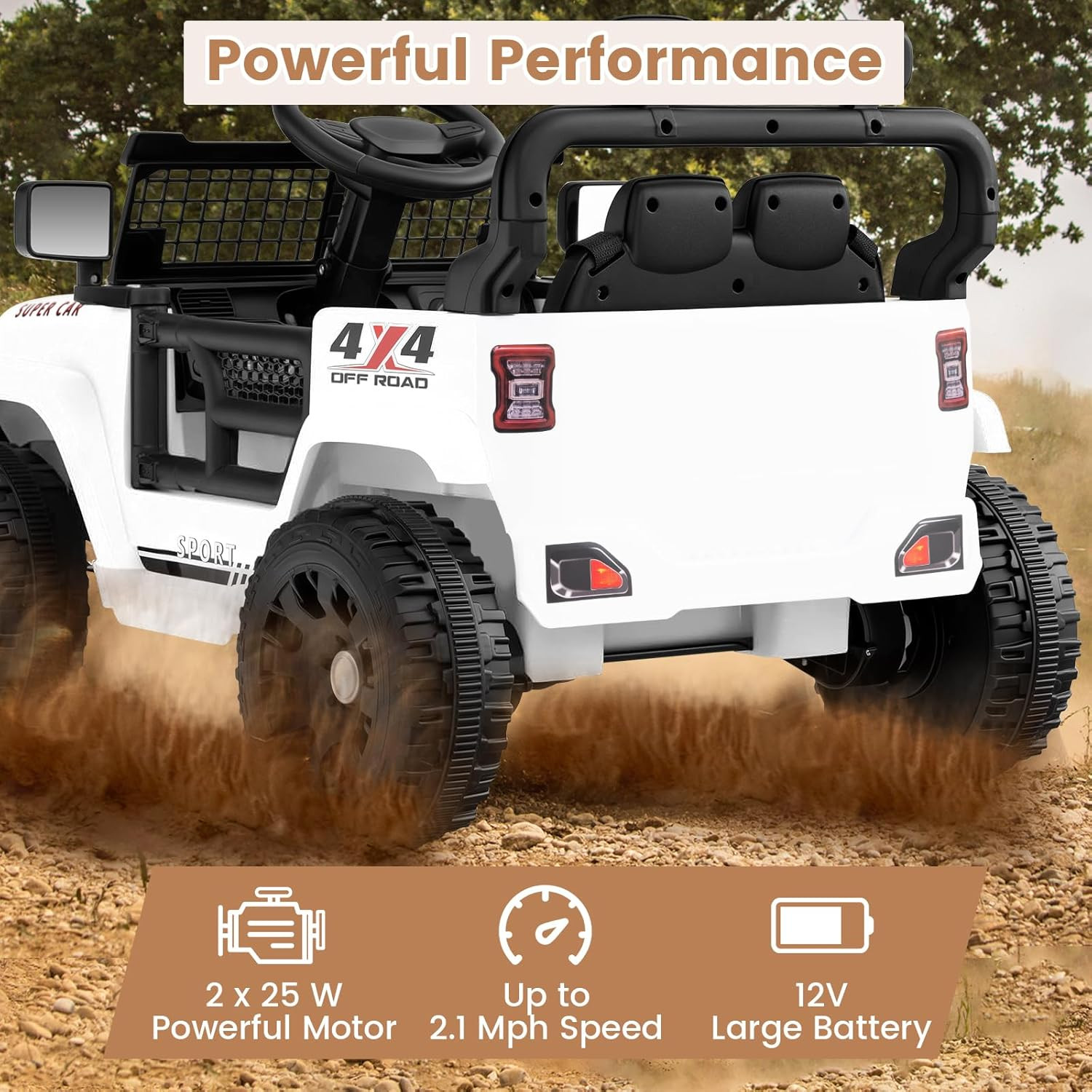 12V Ride on Truck, Battery Powered Electric Vehicle for Kids with Remote Control