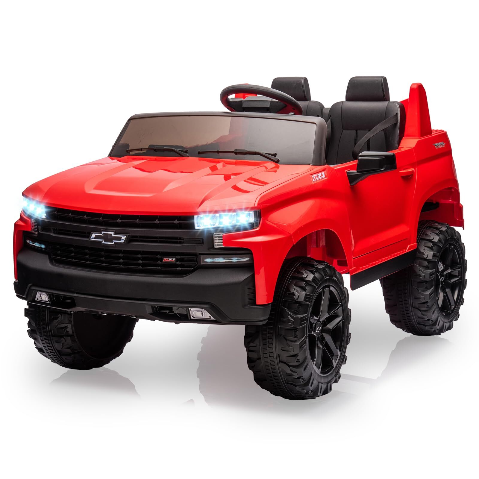 Ride On Toys 24V 2-Seater Truck Licensed Chevrolet Silverado 3 Speeds Music LED