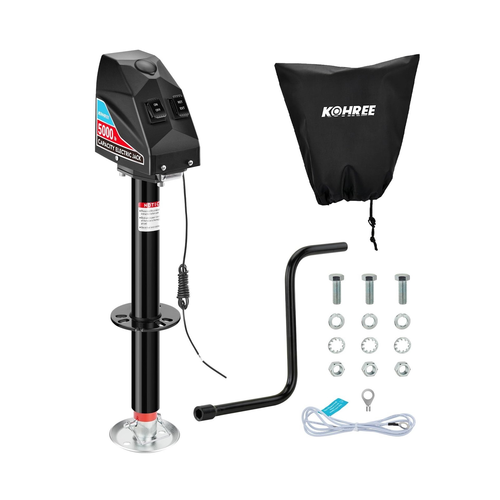 Kohree Electric Trailer Jack 5000lbs, Heavy Duty A-Frame Electric Power Tongu…