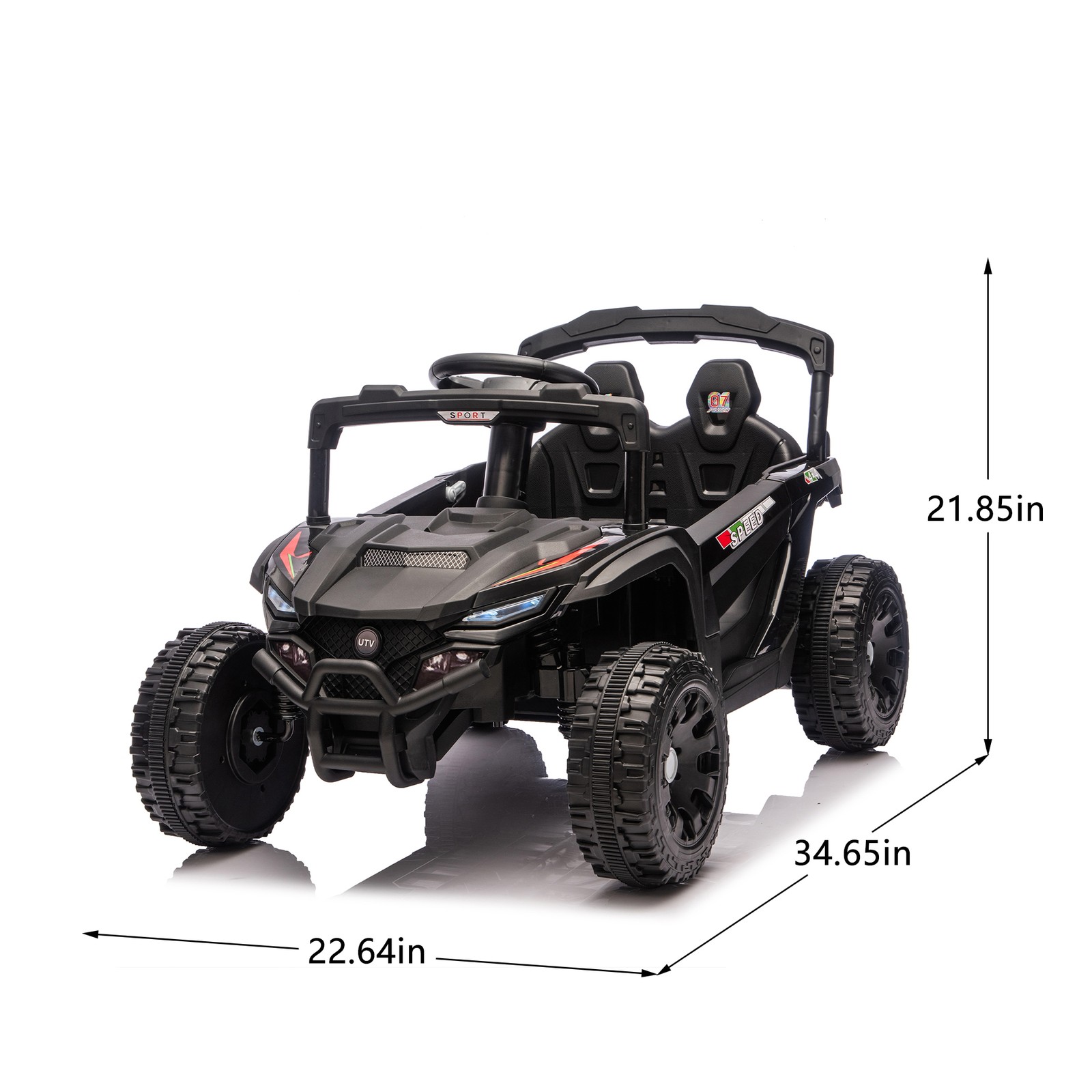 24V Kids UTV, 2.4G Remote, 80W×2, Suspension, Anti-Collision Bar, Bluetooth,3-5Y