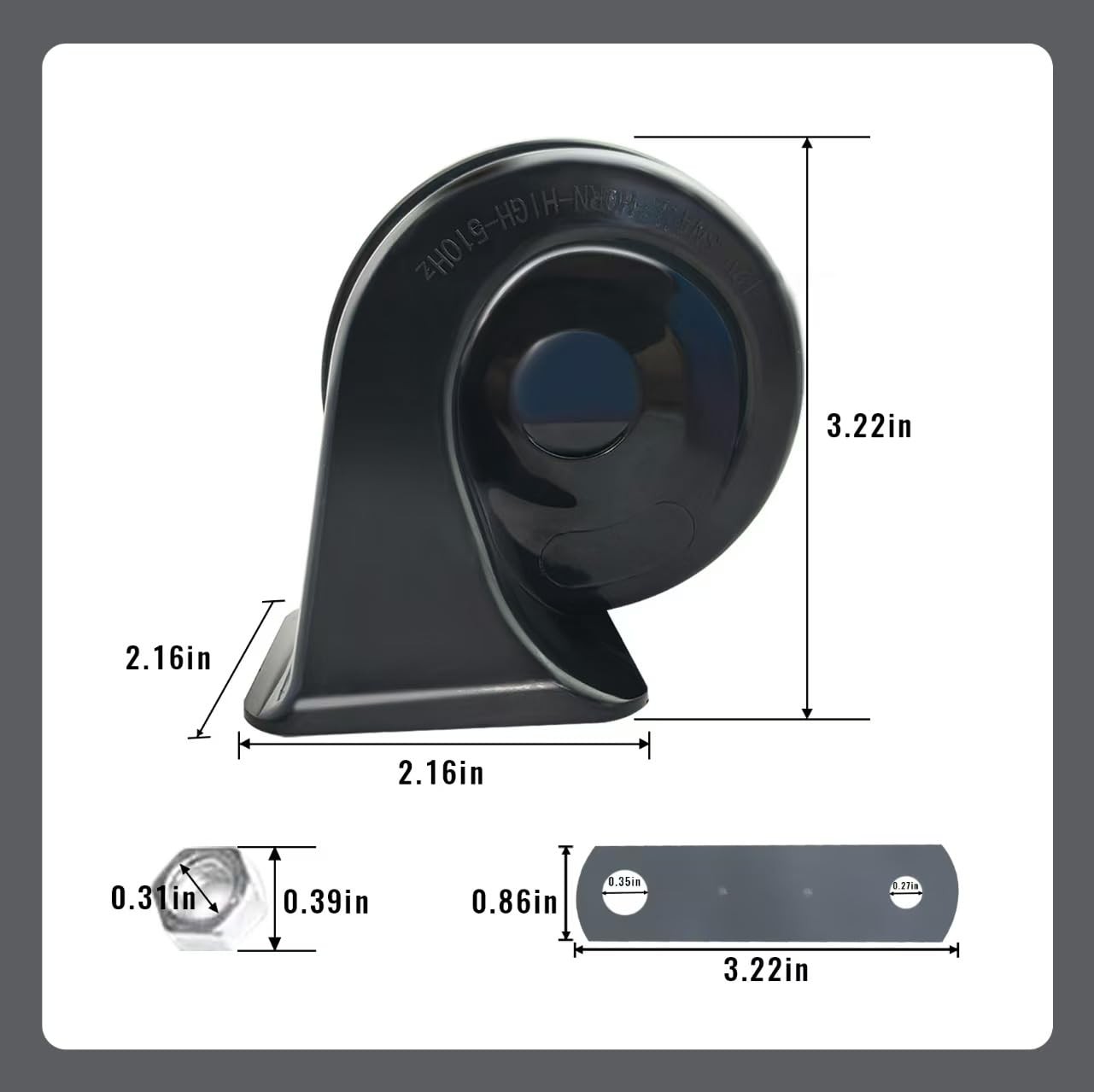 300DB Super Loud Air Horn – 12V Waterproof Electric Snail Horn Replacement Ki…