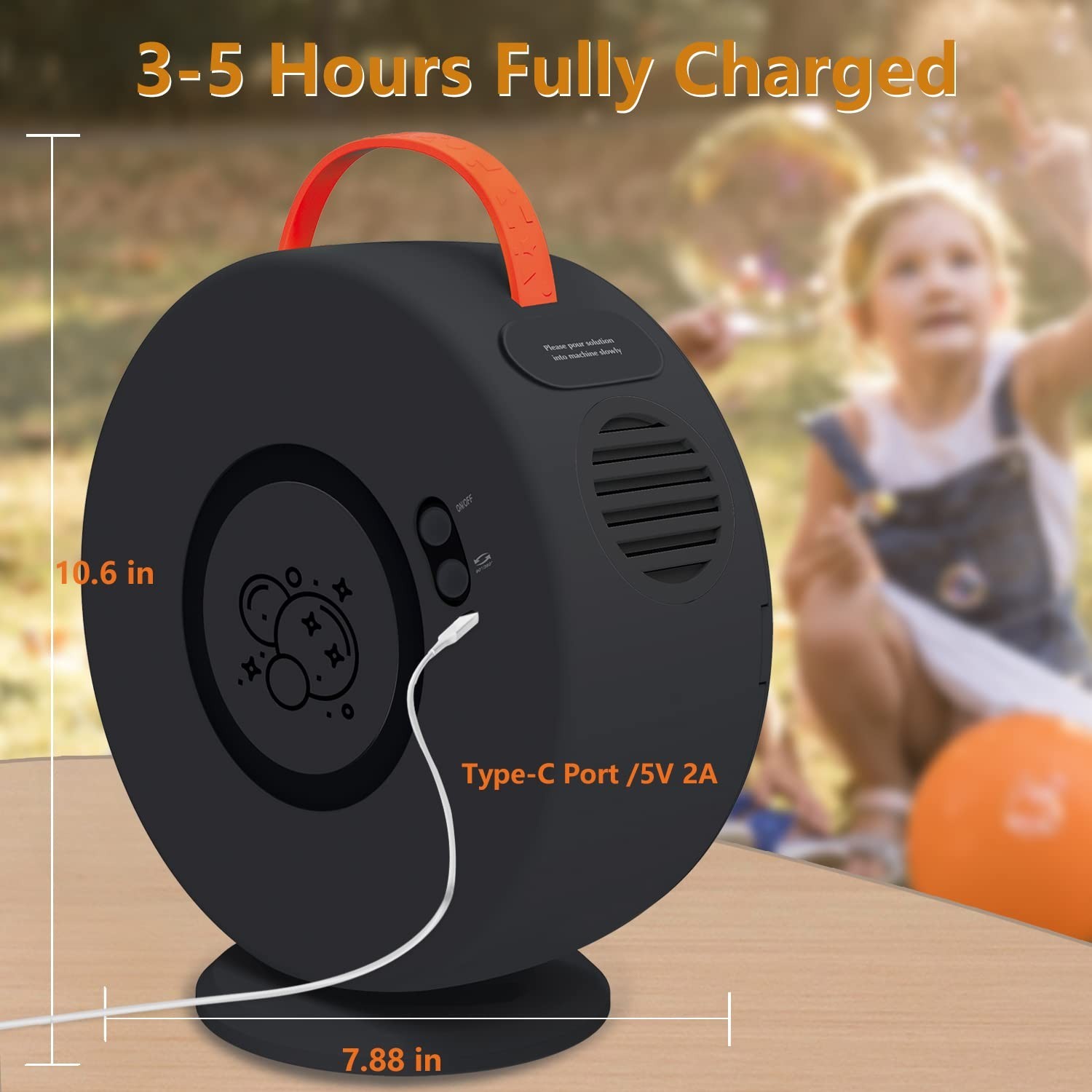 Bubble Machine Automatic Bubble Blower for Kids Toddlers Rechargeable Battery…