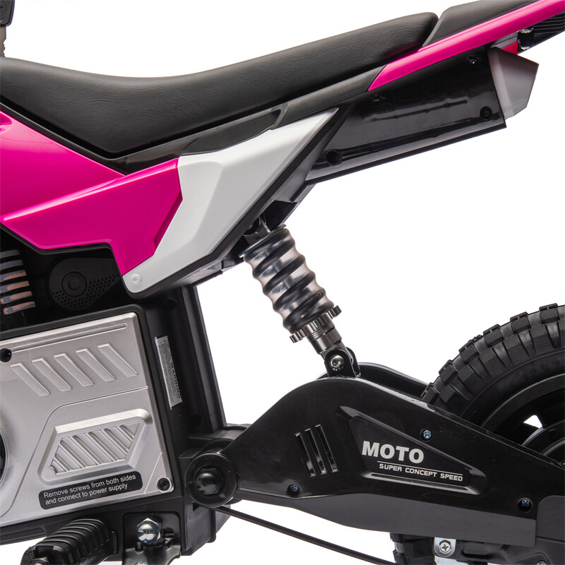 24V Kid Ride On Electric Toy Motocross Motorcycle 200W 3.1-9.32MPH for Aged 5-15