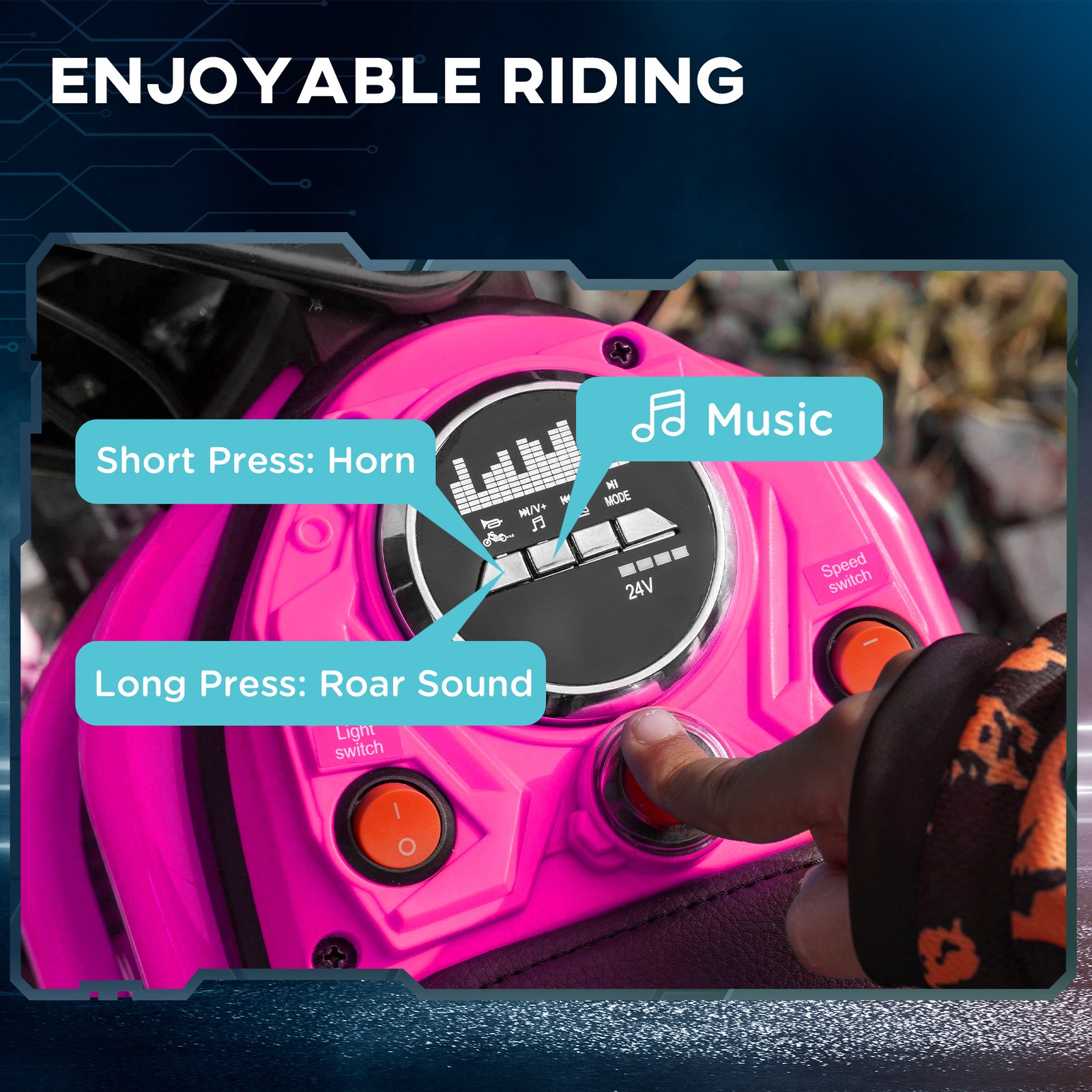 24V 350W 15 MPH Electric Dirt Bike Motorcycle w/ Twist Grip, Pink